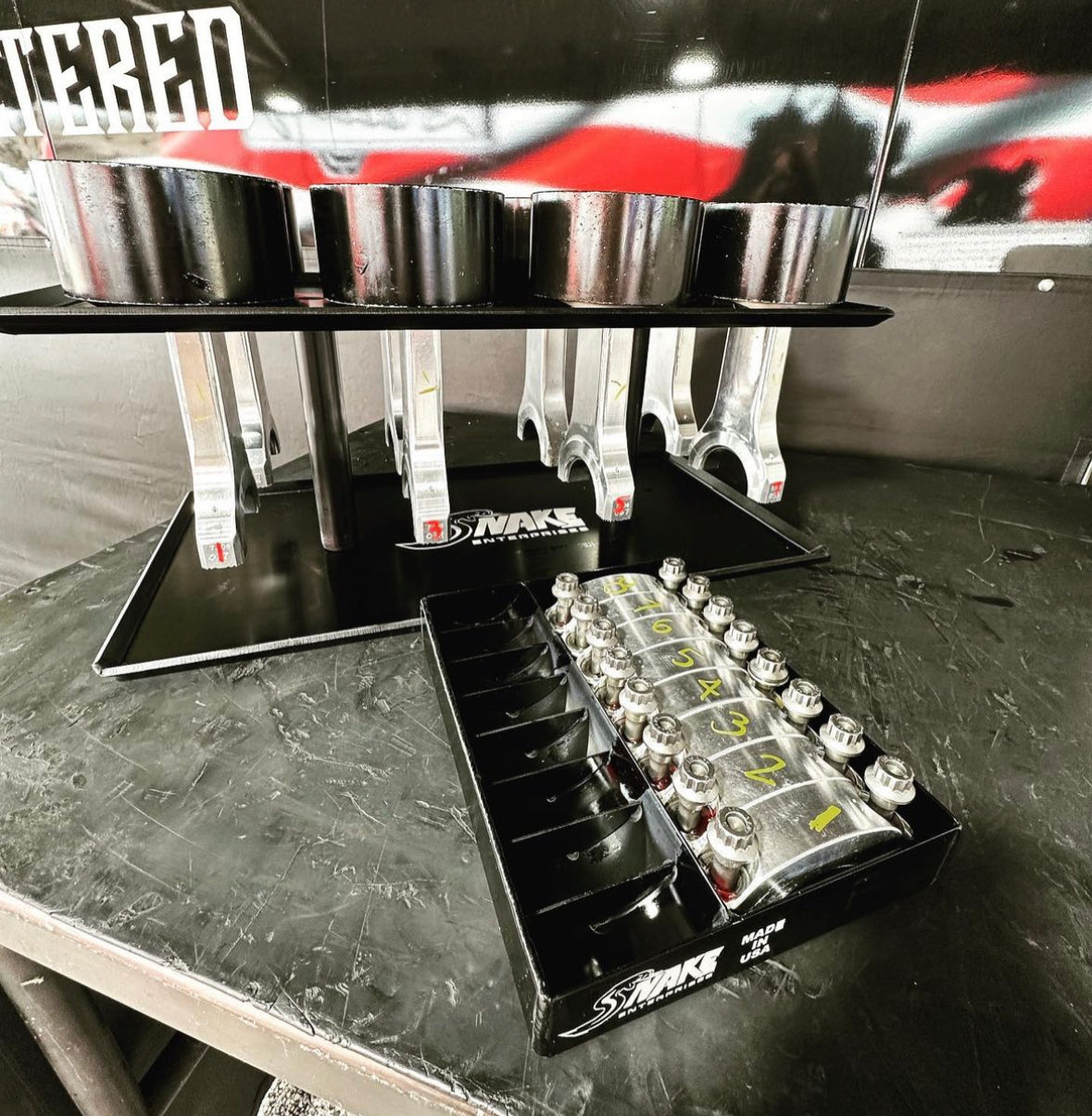Engine Piston Rack Top Fuel Piston Rack & Cap Tray Set – Snake Enterprises